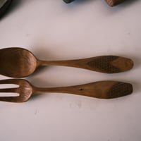 Eating spoon / fork set -kolrosing