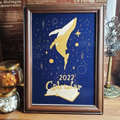 【A5フチあり】2022年オリジナルカレンダー【クジラ・ローマ神話・星座】