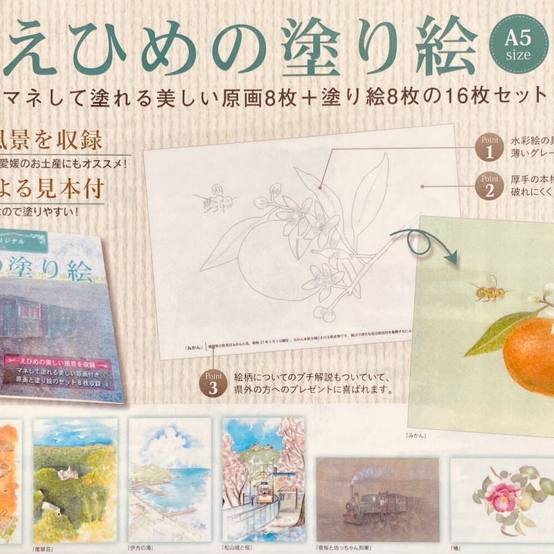 えひめの塗り絵」上田勇一 | -GALLERY RICERCA-ギャラリーリチェルカ