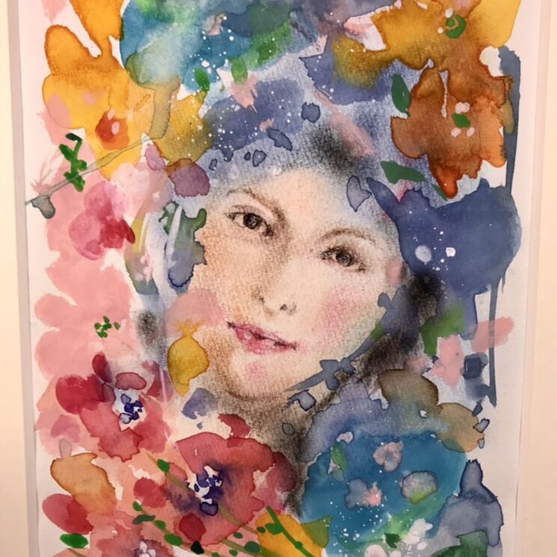 ♡たまみな♡様水彩画　秋の木の実と小鳥　値段は700円です Garden」(歓びの唄)【額付】 宇城木の実 | -GALLERY RICERCA-ギャラ