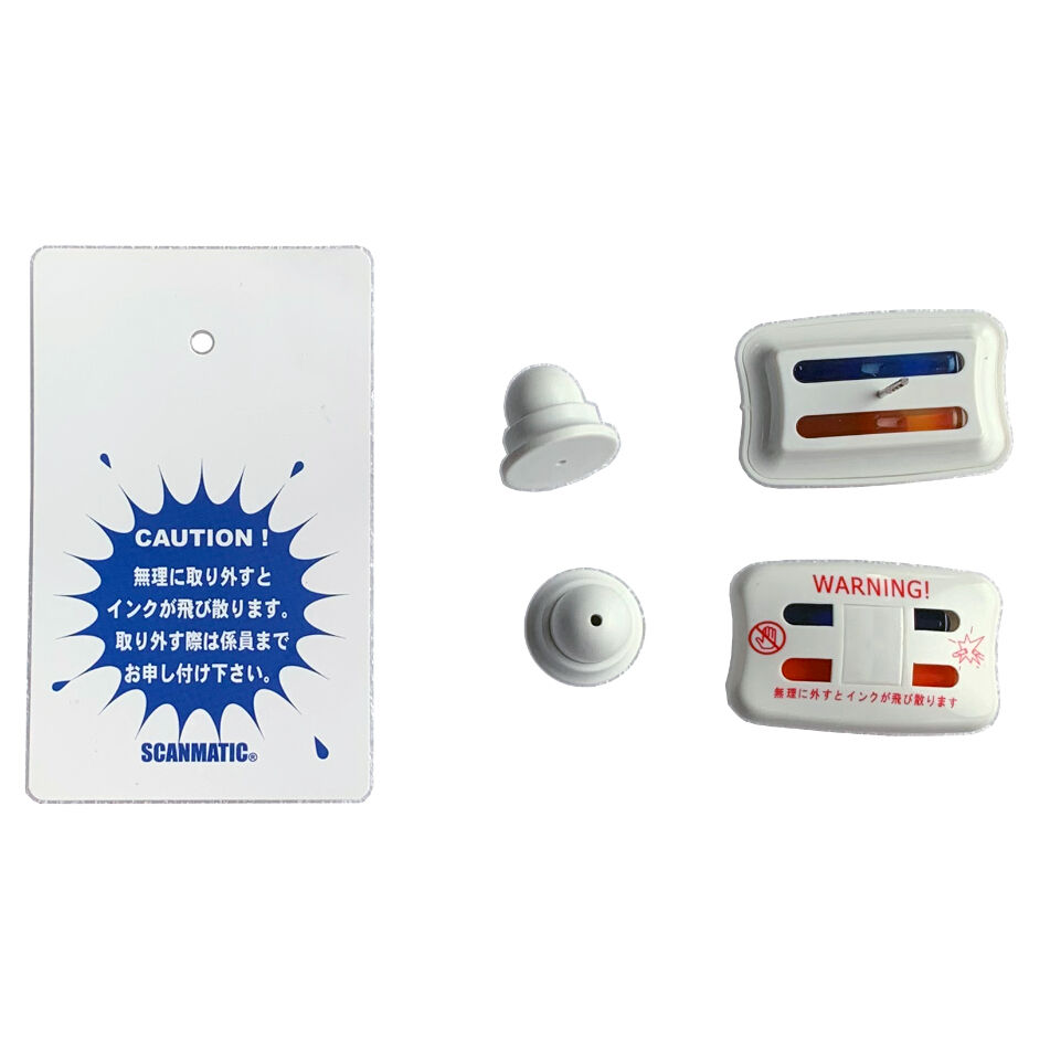防犯用インクタグ100個・警告カード１００枚セット 解除付き インクタグ100個&解除器2個&警告カード100枚セット クラッチS