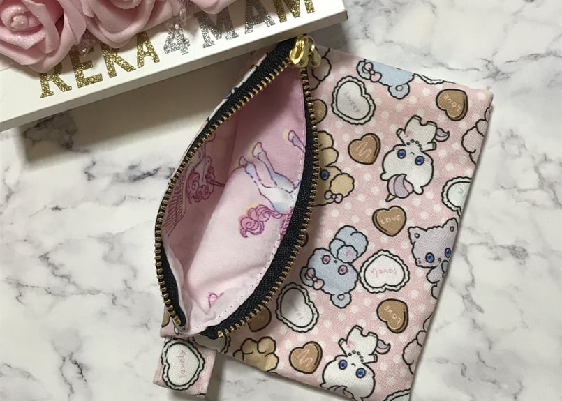 12cmファスナーポーチ マチなし ピンク | REKA ♡ General Shop🛒𓈒𓏸