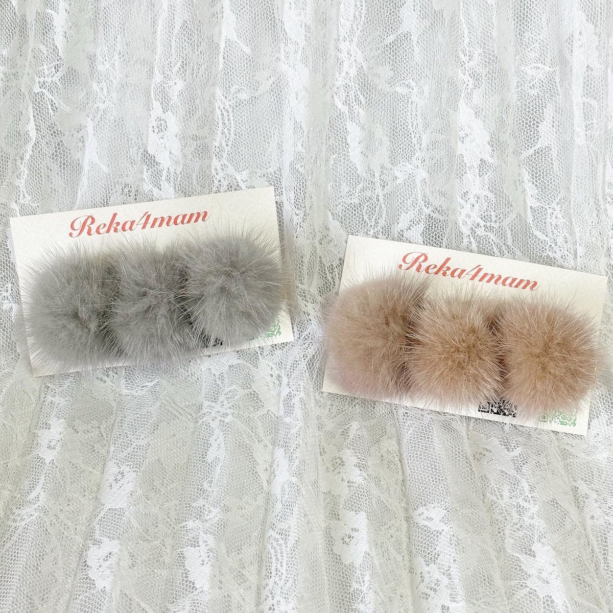ノゾミ様SALE♡handmade♡♡ツイードミンクファーヘアクリップ ミンクファー ヘアクリップ | REKA ♡ General Shop🛒𓈒𓏸