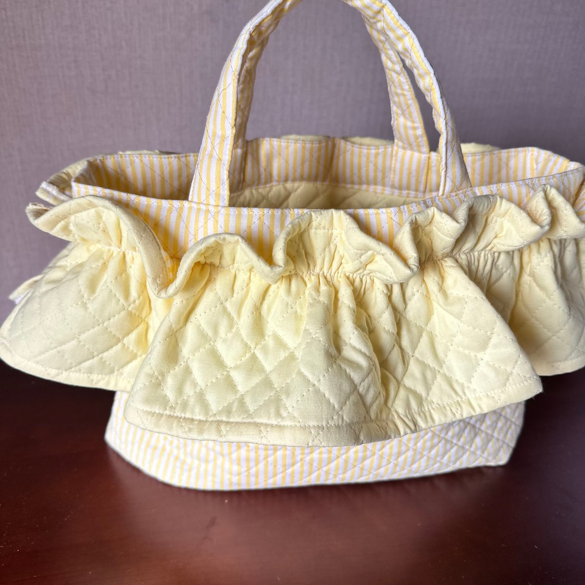 キルティング♡ 短めフレア bag 〜 yellow 〜 | REKA ♡ Handmade 