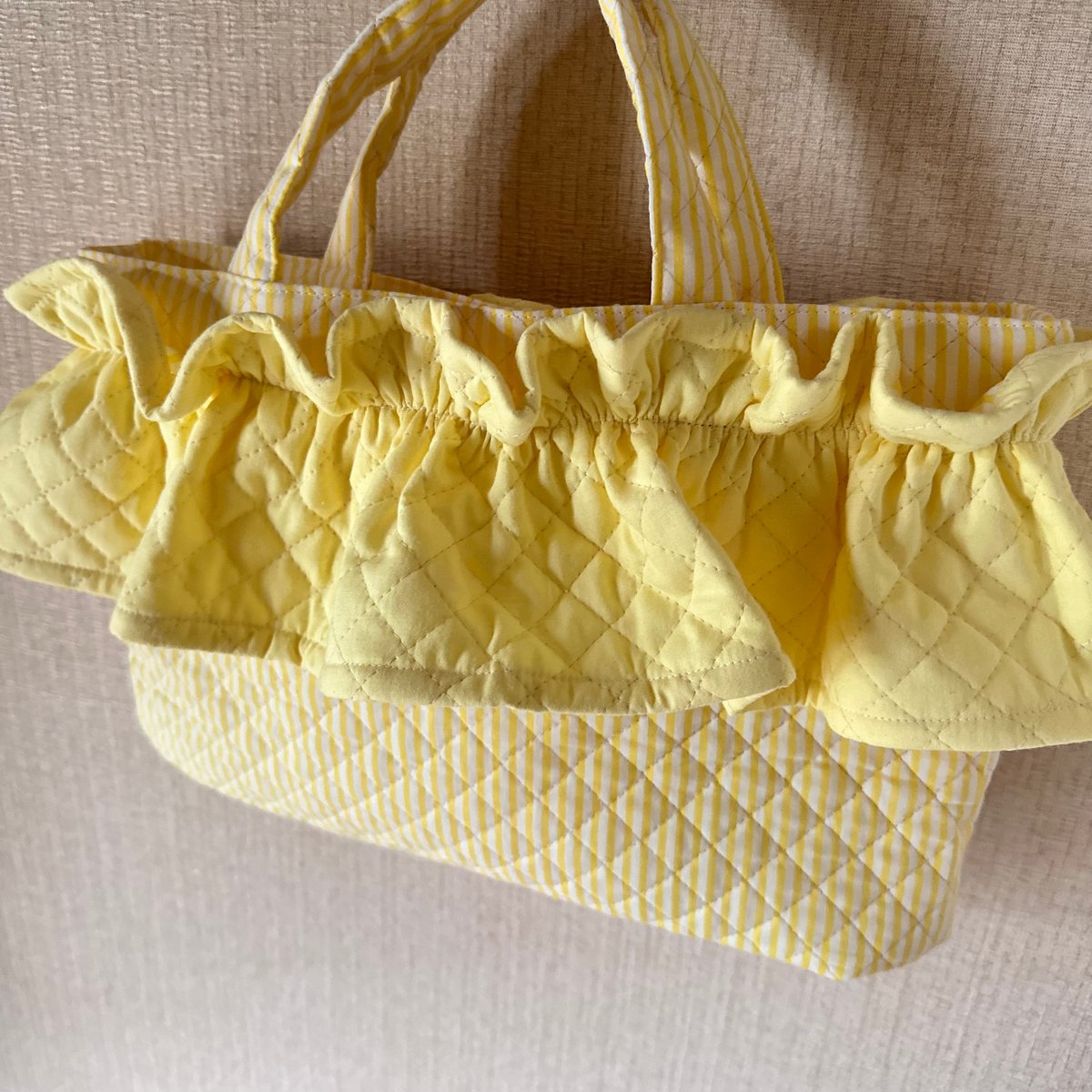キルティング♡ 短めフレア bag 〜 yellow 〜 | REKA ♡ Handmade 