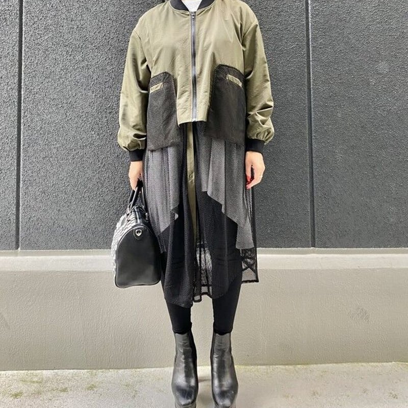 メッシュ切替 ロング ブルゾン | LOOSEHOUSE ONLINE STORE