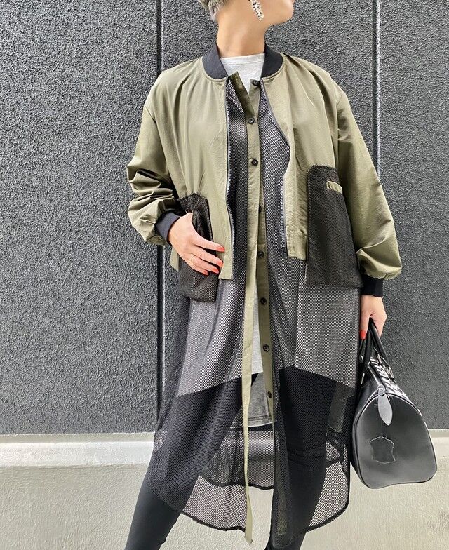 メッシュ切替 ロング ブルゾン | LOOSEHOUSE ONLINE STORE