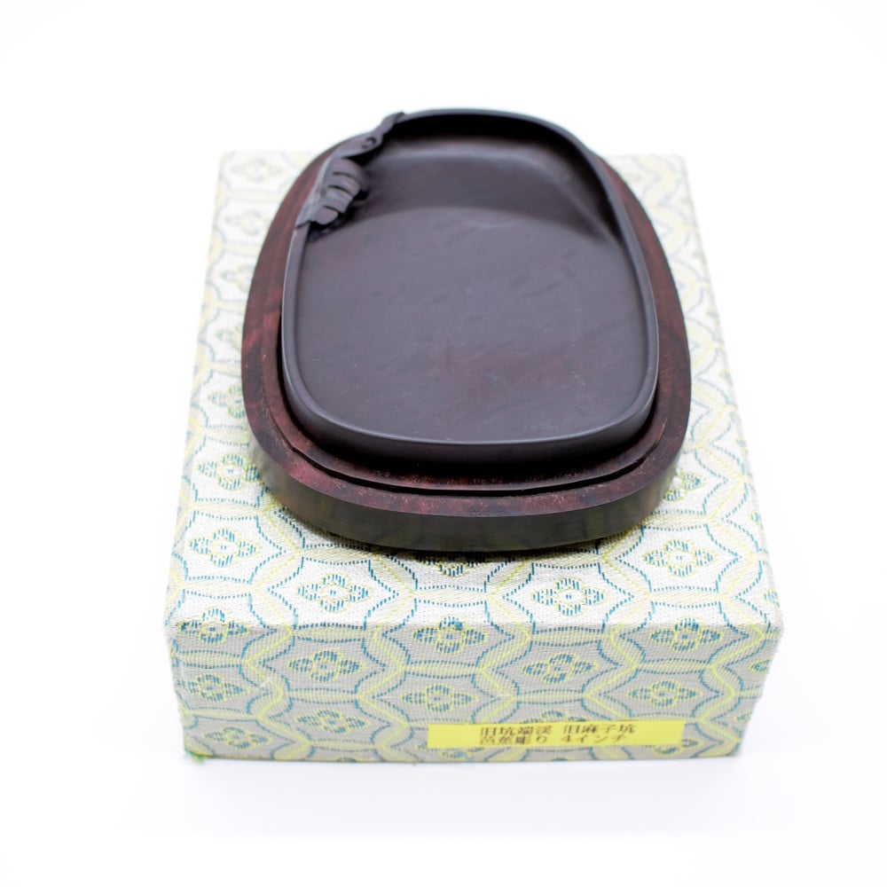 銘品】端溪硯 『 旧坑 麻子坑 芭蕉彫り 』 | 創業寛文12年 菊屋公式