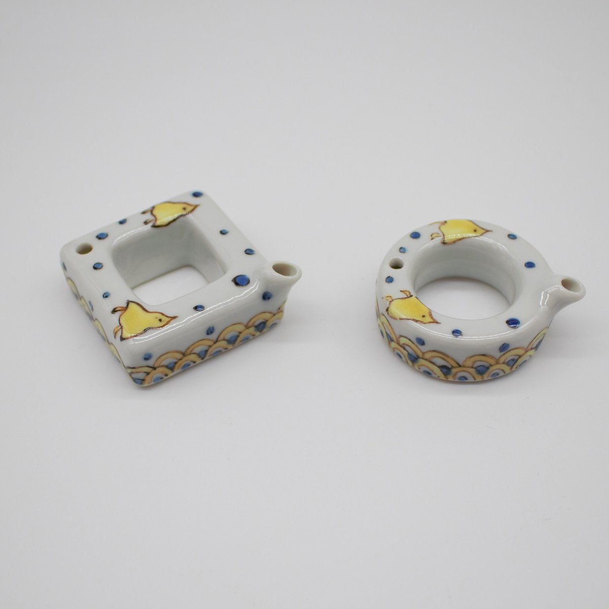 九谷焼 高級水滴波千鳥紋様(角) | 創業寛文12年 菊屋公式