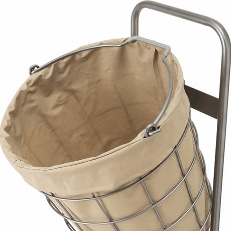 ランドリーバスケット　キャスター付き　２段　ラウンド　２５Ｌ×２　ブラウン BRID