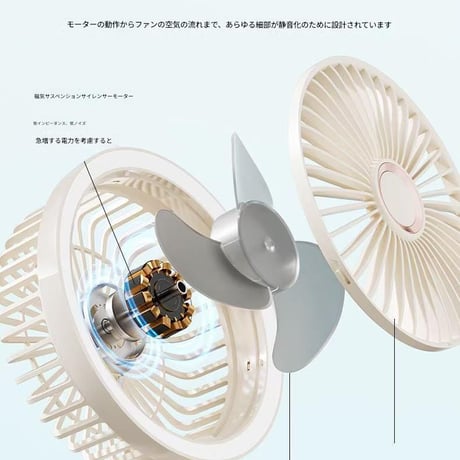 卓上扇風機7500mAh  GF12 デスクファン クリップ式 壁掛け扇風機  ハンディファン ライト付き  USB充電 大容量バッテリー 静音 オフィス 在宅ワーク 熱中症対策