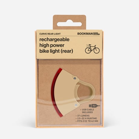 Ｃｕｒｖｅ　Ｒｅａｒ　Ｌｉｇｈｔ　自転車用カーブリアライト　Ｂｅｉｇｅ 466●Ｃｕｒｖｅ　Ｒｅａｒ　Ｌｉｇｈｔ　自転車用カーブリアライト　Ｂｅｉｇｅ●BOOKMAN【取寄せ商品】