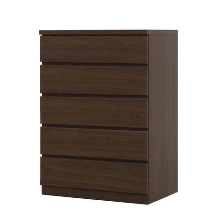 フィット 幅70 5段 チェスト 奥行44cm 家具 収納 ウォールナット 6300074252●丸田木工【取寄せ商品】