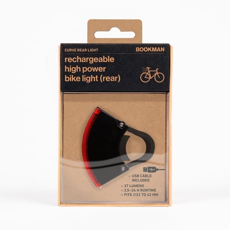 Ｃｕｒｖｅ　Ｒｅａｒ　Ｌｉｇｈｔ　自転車用カーブリアライト　Ｂｌａｃｋ 370●Ｃｕｒｖｅ　Ｒｅａｒ　Ｌｉｇｈｔ　自転車用カーブリアライト　Ｂｌａｃｋ●BOOKMAN【取寄せ商品】