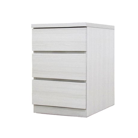 フィット 幅40 3段 チェスト 奥行55cm 家具 収納 ホワイト 6300074197●丸田木工【取寄せ商品】