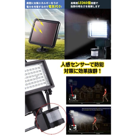 ソーラーセンサー　LED投光器　防犯対策 sl035●ソーラーセンサー　LED投光器　防犯対策●万方商事 sl035●ソーラーセンサー　LED投光器　防犯対策●万方商事【取寄せ商品】