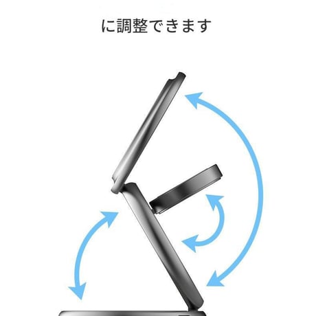 3in1 Wireless Charging Station Qi2 ｸﾞﾚｰ X63-Qi2-Zi ワイヤレス充電器 折りたたみ式 コンパクト 3in1 丸型 急速充電 スマートウォッチ イヤフォン