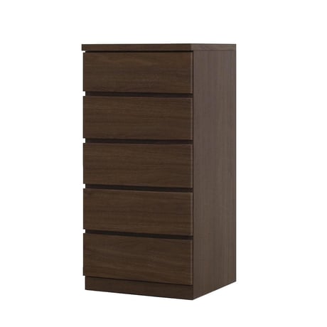 フィット 幅50 5段 チェスト 奥行44cm 家具 収納 ウォールナット 6300074246●丸田木工【取寄せ商品】
