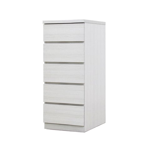 フィット 幅40 5段 チェスト 奥行55cm 家具 収納 ホワイト 6300074257●丸田木工【取寄せ商品】