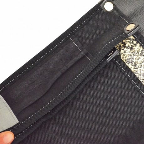 腰袋　内側ポケット付帆布／白蛇柄 YK-10 黒●金井産業【取寄せ商品】