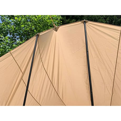 FUTURE FOX タープポール 収納袋付 直径28mm全長240cm (60cm×4本)×2本分 マッドブラック 6300073364●FUTURE FOX