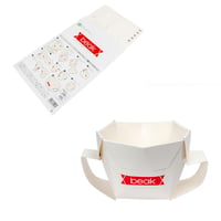 災害備蓄用 折り紙食器beak （ビーク）カップ  5枚封筒入り×30セット 6300069171●奥村印刷【取寄せ商品】