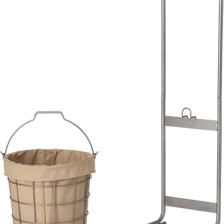 ランドリーバスケット　キャスター付き　２段　ラウンド　２５Ｌ×２　ブラウン BRID