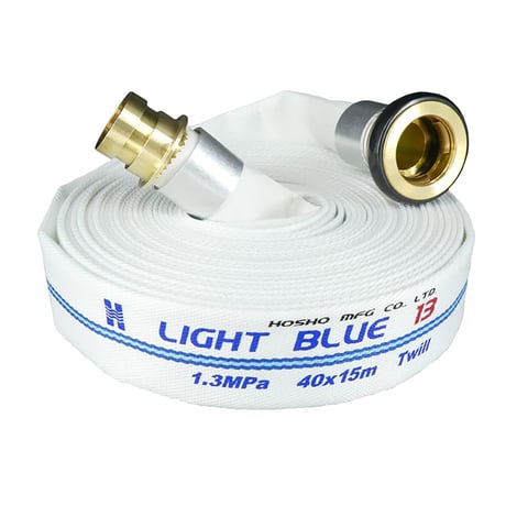 ライトブルーホース（散水用ホース）１．３ＭＰａ　４０Ａ×１５ｍ　黄銅製町野式金具 206204●ライトブルーホース（散水用ホース）１．３ＭＰａ　４０Ａ×１５ｍ　黄銅製町野式金具【取寄せ商品】