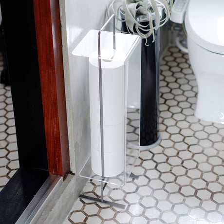 アクリルカバー付ワイヤー トイレットペーパースタンド WW-AC-WTPS●アクリルカバー付ワイヤー トイレットペーパースタンド●日東【取寄せ商品】
