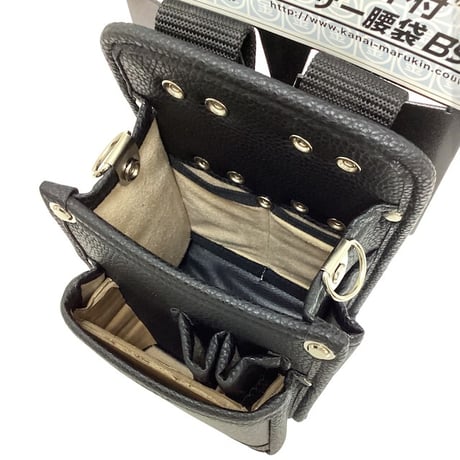 内側ポケット付レザー腰袋　ＢⅡ　黒 BⅡ 黒●金井産業【取寄せ商品】