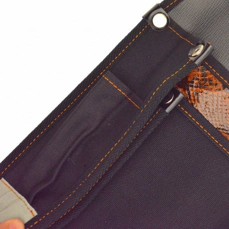 腰袋　内側ポケット付帆布／茶蛇柄 YK-12 黒●金井産業【取寄せ商品】