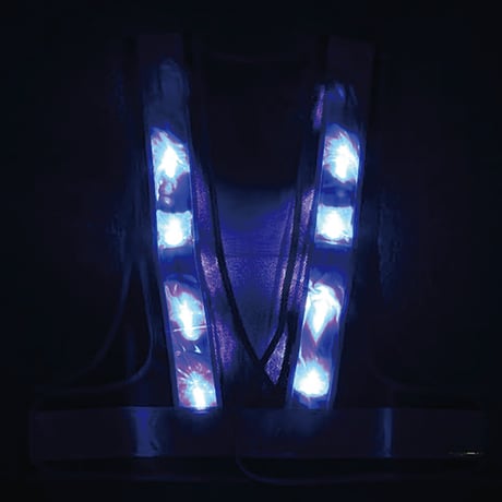 台形シート付き　青ＬＥＤベスト　ＬＥＤ－ＢＷ－Ｂ－Ｔ ＬＥＤ－ＢＷ－Ｂ－Ｔ●台形シート付き　青ＬＥＤベスト　ＬＥＤ－ＢＷ－Ｂ－Ｔ●三ツ星貿易 ＬＥＤ－ＢＷ－Ｂ－Ｔ●三ツ星貿易【取寄せ商品】