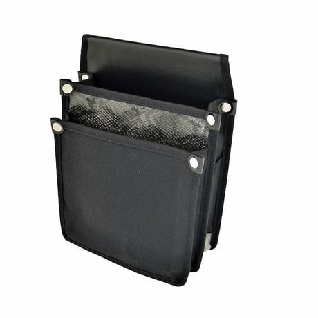 腰袋　内側ポケット付帆布／黒蛇柄 YK-11 黒●金井産業【取寄せ商品】