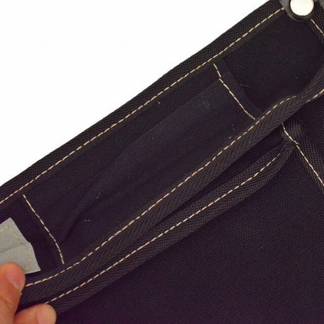 腰袋　内側ポケット付帆布／角丸鋲無 YKⅢ-01 黒●金井産業【取寄せ商品】