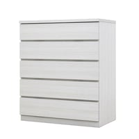 フィット 幅80 5段 チェスト 奥行44cm 家具 収納 ホワイト 6300074254●丸田木工【取寄せ商品】