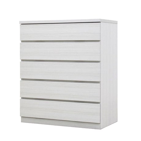 フィット 幅80 5段 チェスト 奥行44cm 家具 収納 ホワイト 6300074254●丸田木工【取寄せ商品】