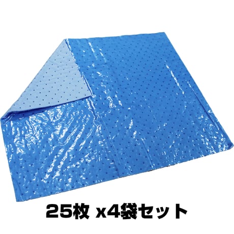 油吸着マット　オイルバリアーＭＬ粘着タイプ　４袋（１００枚）セット ML2002AS-25●油吸着マット●油●吸着●マット●オイルバリアーＭＬ粘着タイプ【取寄せ商品】