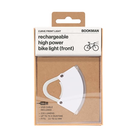 Ｃｕｒｖｅ　Ｆｒｏｎｔ　Ｌｉｇｈｔ　自転車用カーブフロントライト　Ｗｈｉｔｅ 147●Ｃｕｒｖｅ　Ｆｒｏｎｔ　Ｌｉｇｈｔ　自転車用カーブフロントライト　Ｗｈｉｔｅ●BOOKMAN【取寄せ商品】