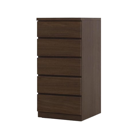フィット 幅50 5段 チェスト 奥行55cm 家具 収納 ウォールナット 6300074261●丸田木工【取寄せ商品】