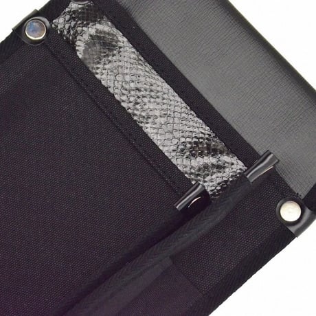 腰袋　内側ポケット付帆布／黒蛇柄 YK-11 黒●金井産業【取寄せ商品】