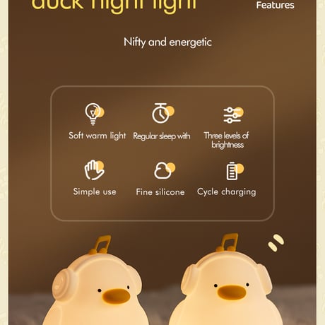 【購入特典付き！】ｱﾋﾙ Night Light MUSIC アヒル ナイトライト 照明 間接照明 おしゃれ インテリア ベッドサイドランプ 可愛い 照明器具 子供部屋 寝室 リビング USB充電