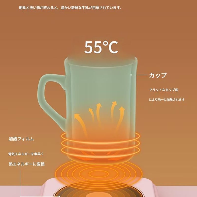 カップウォーマー 3段階の温度設定 いつでも温か オフィス 3段階の温度