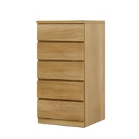 フィット 幅50 5段 チェスト 奥行55cm 家具 収納 オーク 6300074262●丸田木工【取寄せ商品】
