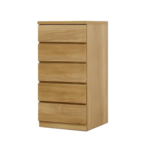 フィット 幅50 5段 チェスト 奥行55cm 家具 収納 オーク 6300074262●丸田木工【取寄せ商品】