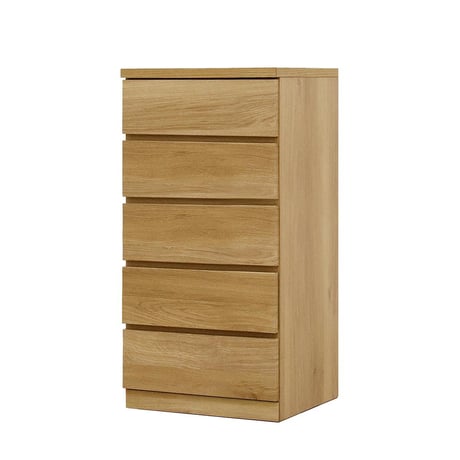 フィット 幅50 5段 チェスト 奥行44cm 家具 収納 オーク 6300074247●丸田木工【取寄せ商品】