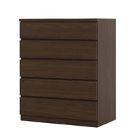 フィット 幅80 5段 チェスト 奥行44cm 家具 収納 ウォールナット 6300074255●丸田木工【取寄せ商品】