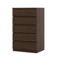 フィット 幅60 5段 チェスト 奥行44cm 家具 収納 ウォールナット 6300074249●丸田木工【取寄せ商品】