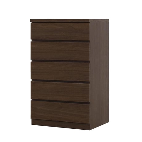フィット 幅60 5段 チェスト 奥行44cm 家具 収納 ウォールナット 6300074249●丸田木工【取寄せ商品】