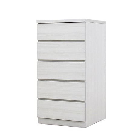 フィット 幅50 5段 チェスト 奥行55cm 家具 収納 ホワイト 6300074260●丸田木工【取寄せ商品】