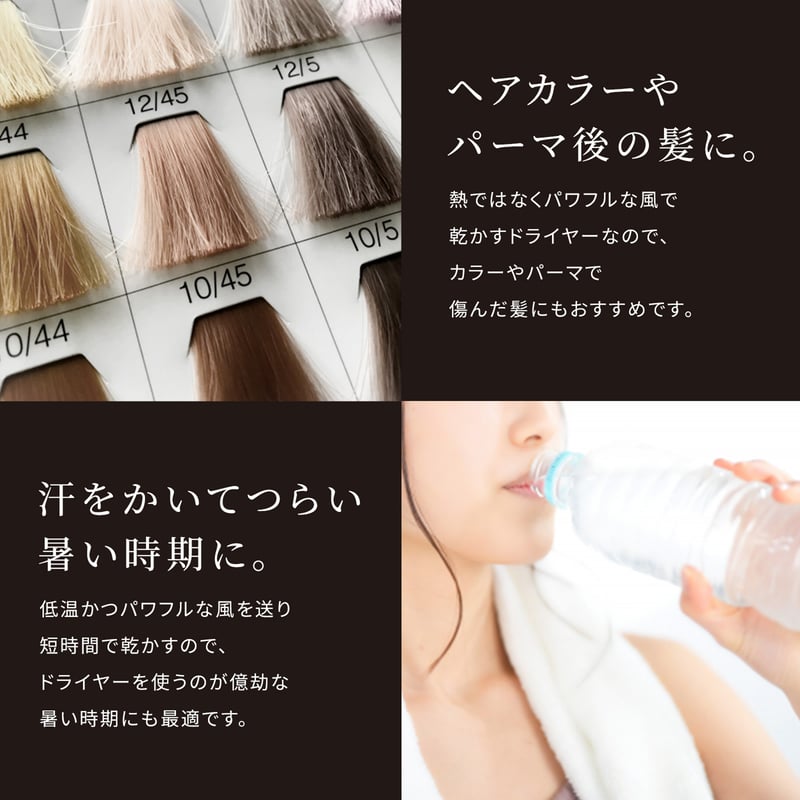 BISARA スティックドライヤー DCブラシレス 水イオン